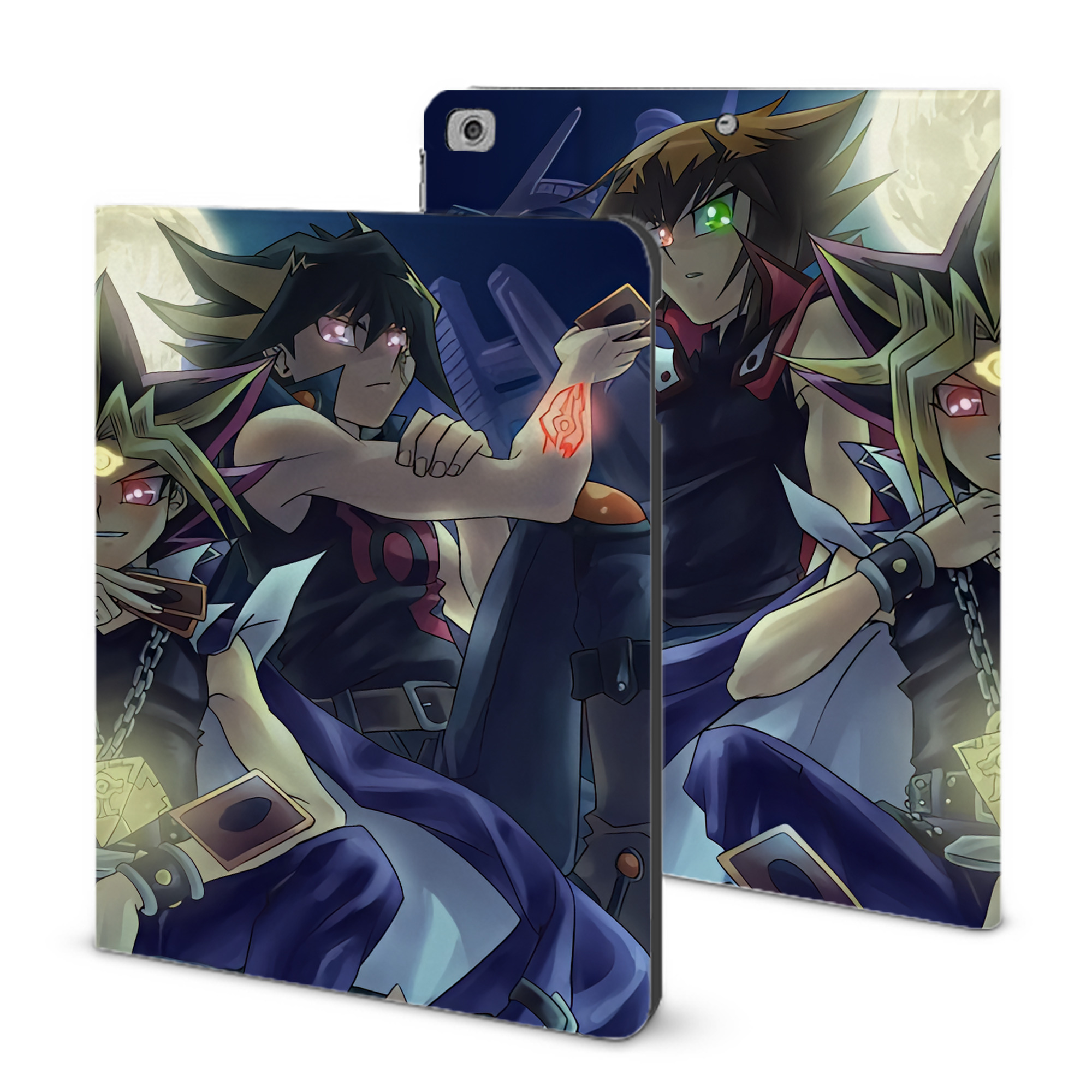 （画像用） 遊☆戯☆王 Yu-Gi-Oh! IPad ケース ブック型 PUレザー TPU 耐衝撃 軽量 薄型 ペン収納なし 全面保護 IPad 各モデル対応